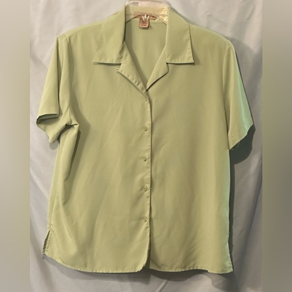 Notations Tops - Notations women’s blouse large light green collared w button down